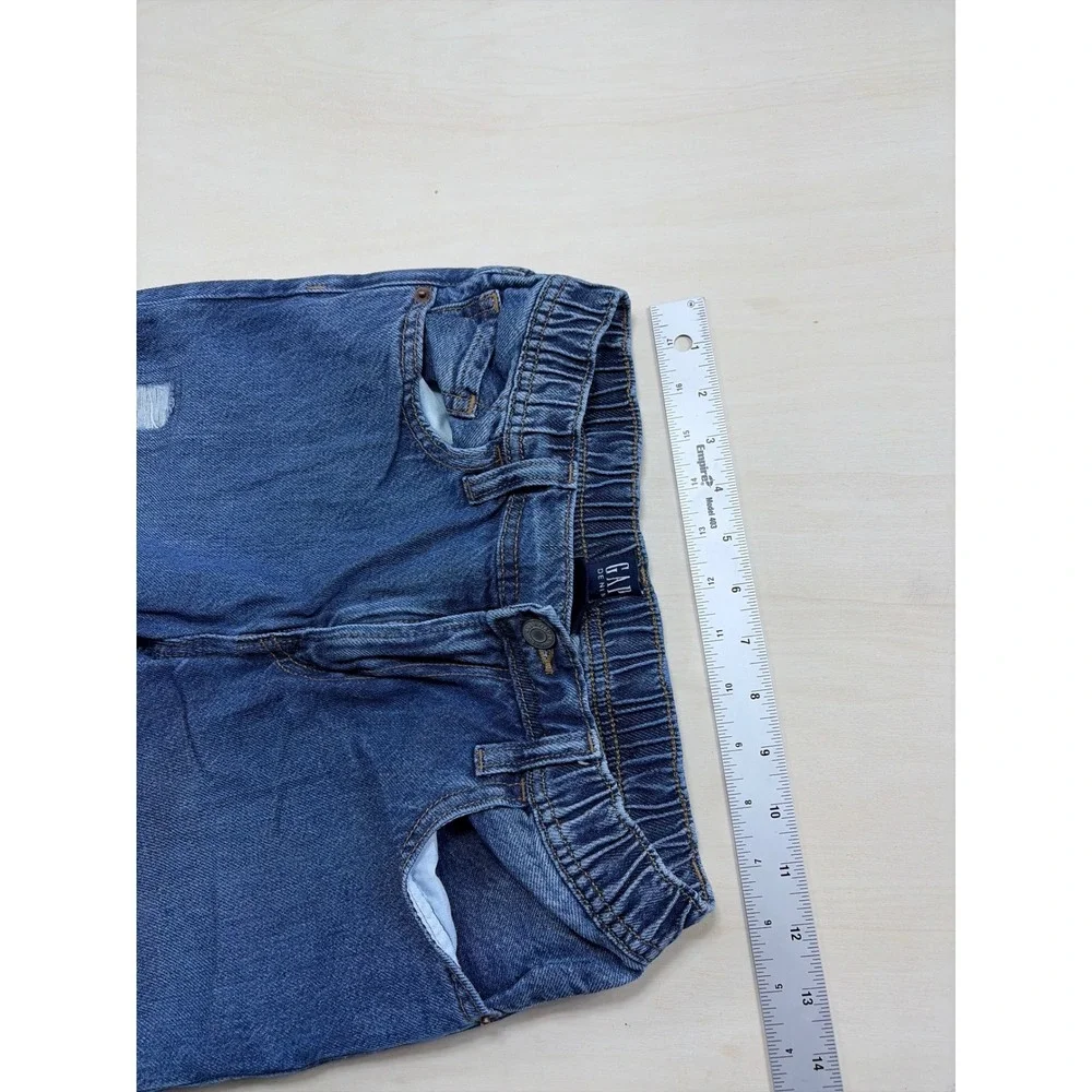 Gap Kids Boys Relaxed Fit Distressed Blue Jeans Size14 Elastic Waist Medium Wash